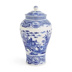 Spode Vases|Blue Italian Gothic Castle Vase