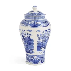 Spode Vases|Blue Italian Gothic Castle Vase