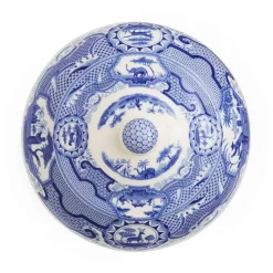 Spode Vases|Blue Italian Gothic Castle Vase