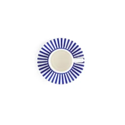 Spode Teacups & Saucers|Blue Italian Steccato Bold Stripe Espresso Cup & Saucer