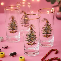Spode Glasses & Steins|Christmas Tree Highball Glasses Set