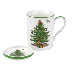 Spode Assorted Mugs|Christmas Tree Mug & Coaster Set