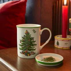 Spode Assorted Mugs|Christmas Tree Mug & Coaster Set