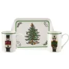 Spode Trays|Christmas Tree Nutcracker Mugs & Tray Set