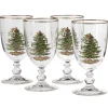 Spode Glasses & Steins|Christmas Tree Pedestal Goblets Set