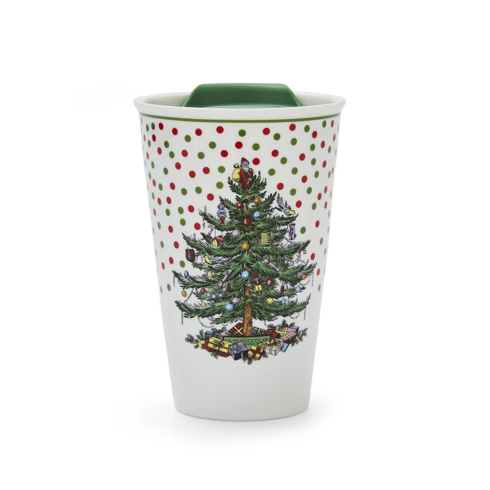 Spode Assorted Mugs|Christmas Tree Polka Dot Travel Mug