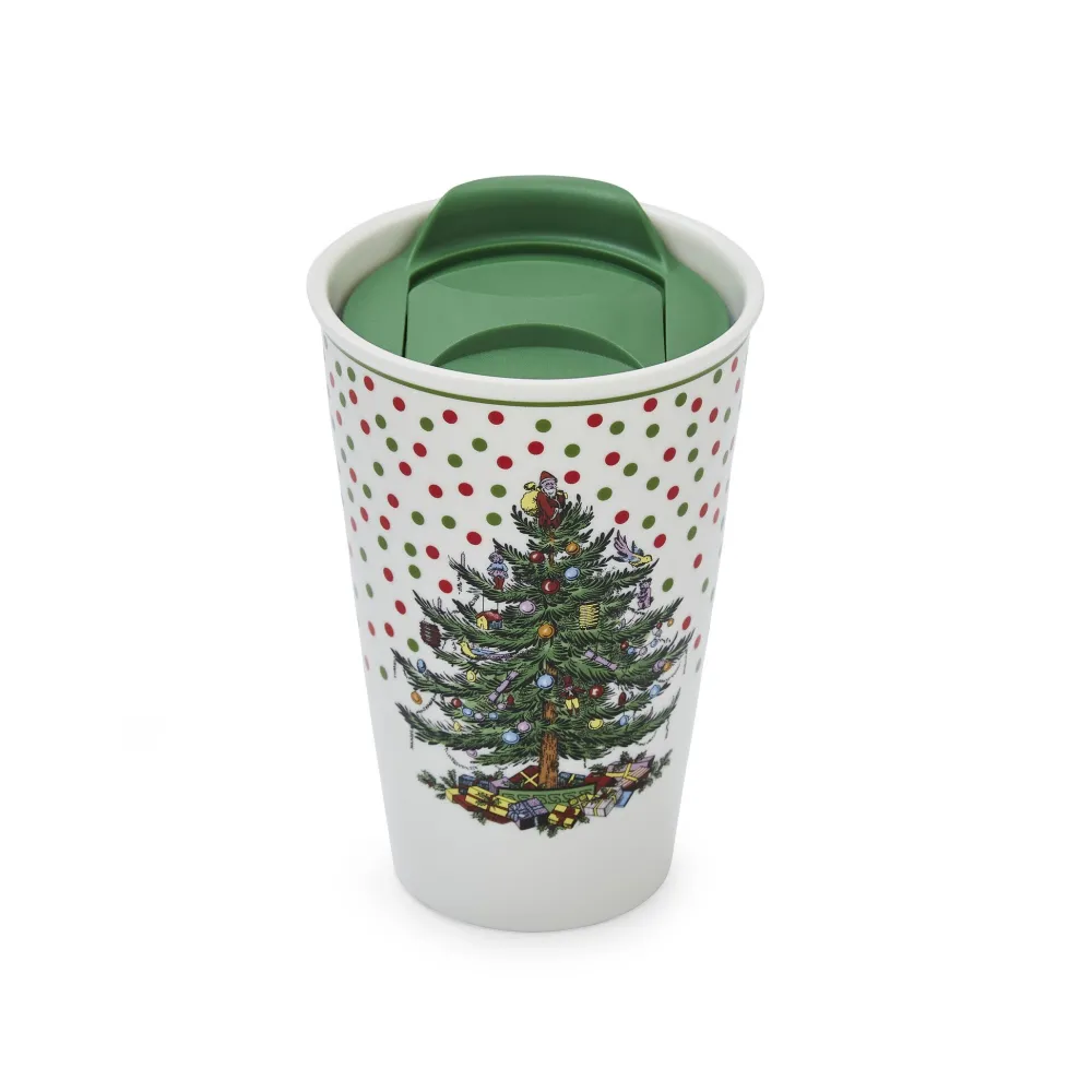 Spode Assorted Mugs|Christmas Tree Polka Dot Travel Mug