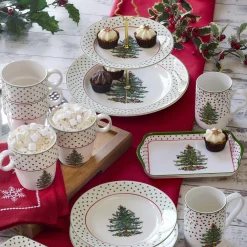 Spode Assorted Mugs|Christmas Tree Polka Dot Mug & Spoon Set