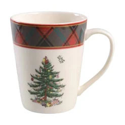 Spode Assorted Mugs|Christmas Tree Tartan Mug