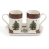Spode Assorted Mugs|Christmas Tree Tartan Mugs & Tray Set