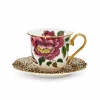 Spode Teacups & Saucers|Creatures of Curiosity White & Leopard Fluted Teacup & Saucer