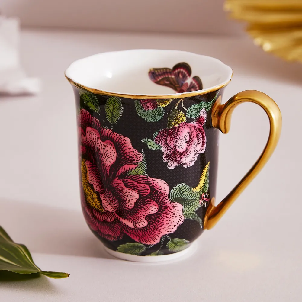 Spode Assorted Mugs|Creatures of Curiosity Black Floral Mug