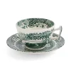 Spode Teacups & Saucers|Green Italian Teacup & Saucer