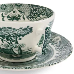 Spode Teacups & Saucers|Green Italian Teacup & Saucer