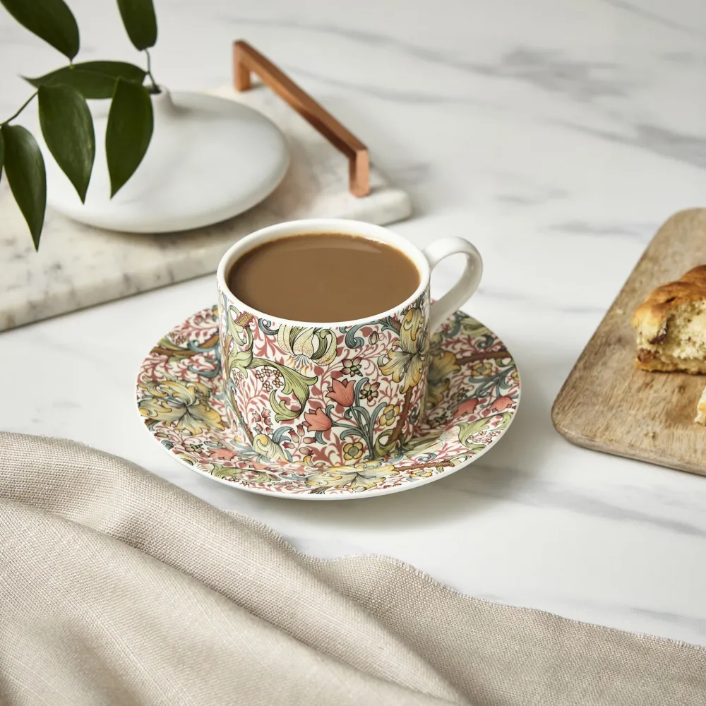 Spode Teacups & Saucers|Morris & Co. Golden Lily Teacup & Saucer