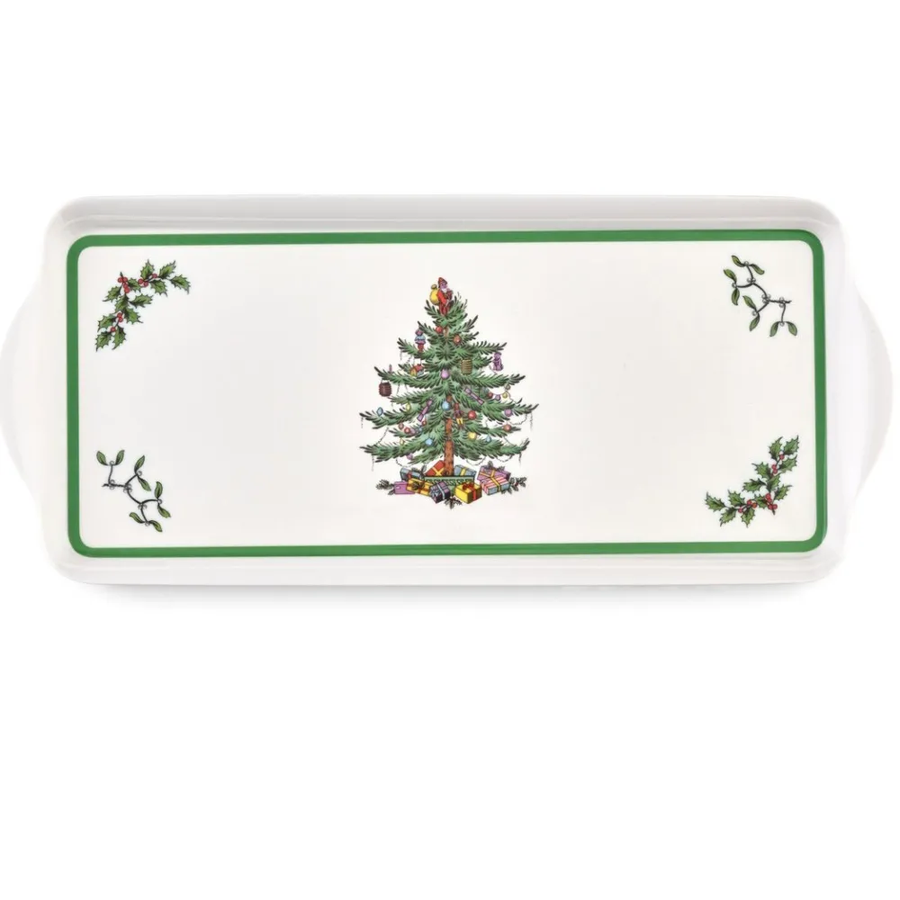 Spode Tea Trays|Christmas Tree Sandwich Tray