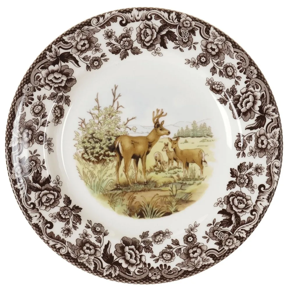 Spode Tea Plates|Woodland Salad Plate (Mule Deer)