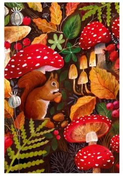 Greeting Cards|Squirrel & Mushroom Greeting Card