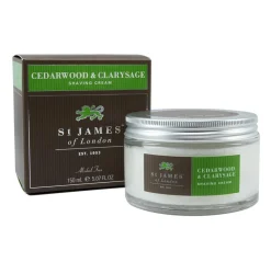 St. James of London Shaving Soaps & Cream|Cedarwood & Clarysage Shave Cream Jar