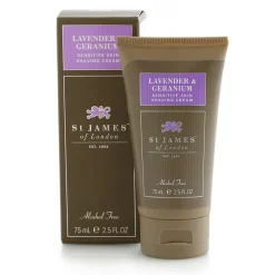St. James of London Shaving Soaps & Cream|Lavender & Geranium Shave Cream Travel Tube