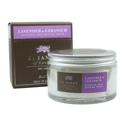 St. James of London Shaving Soaps & Cream|Lavender & Geranium Sensitive Skin Shave Cream Tub