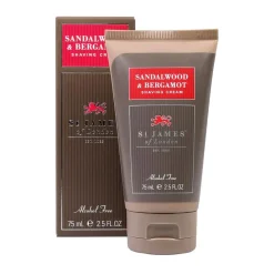 St. James of London Shaving Soaps & Cream|Sandalwood & Bergamot Shaving Cream Travel Tube 75ml