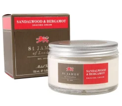 St. James of London Shaving Soaps & Cream|Sandalwood & Bergamot Shaving Cream Jar