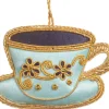 St. Nicolas St. Nicolas Ornaments|Blue Satin Tea Party Teacup