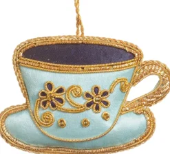 St. Nicolas St. Nicolas Ornaments|Blue Satin Tea Party Teacup