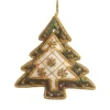 St. Nicolas St. Nicolas Ornaments|Ivory & Green Velvet Starburst Tree Ornament