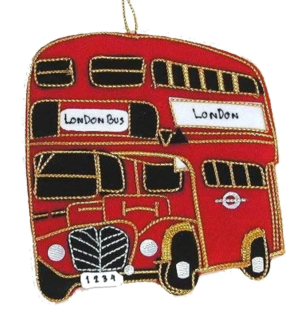 St. Nicolas Souvenirs|St. Nicolas Ornaments|Velvet London Bus Ornament