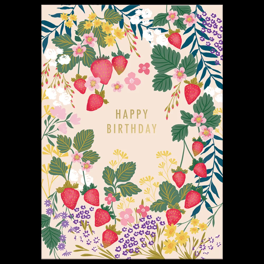 Greeting Cards|Strawberries Birthday Card