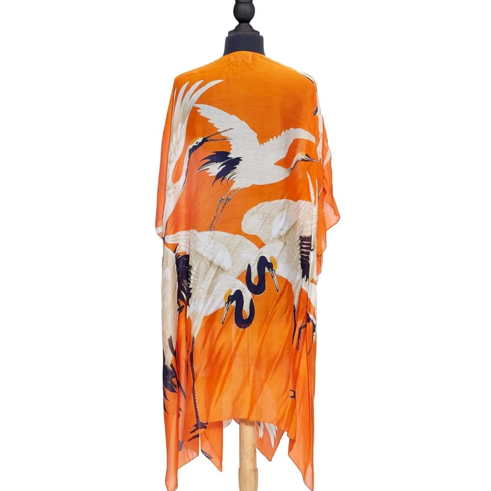Robes, Nightgowns & Dresses|Tangerine Heron Long Kimono