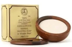 Taylor of Old Bond Street Shaving Soaps & Cream|Sandalwood Shaving Soap in Wooden Bowl