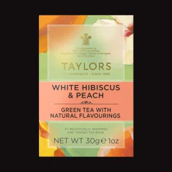 Taylors of Harrogate Taylors Of Harrogate|White Hibiscus & Peach Green 20s