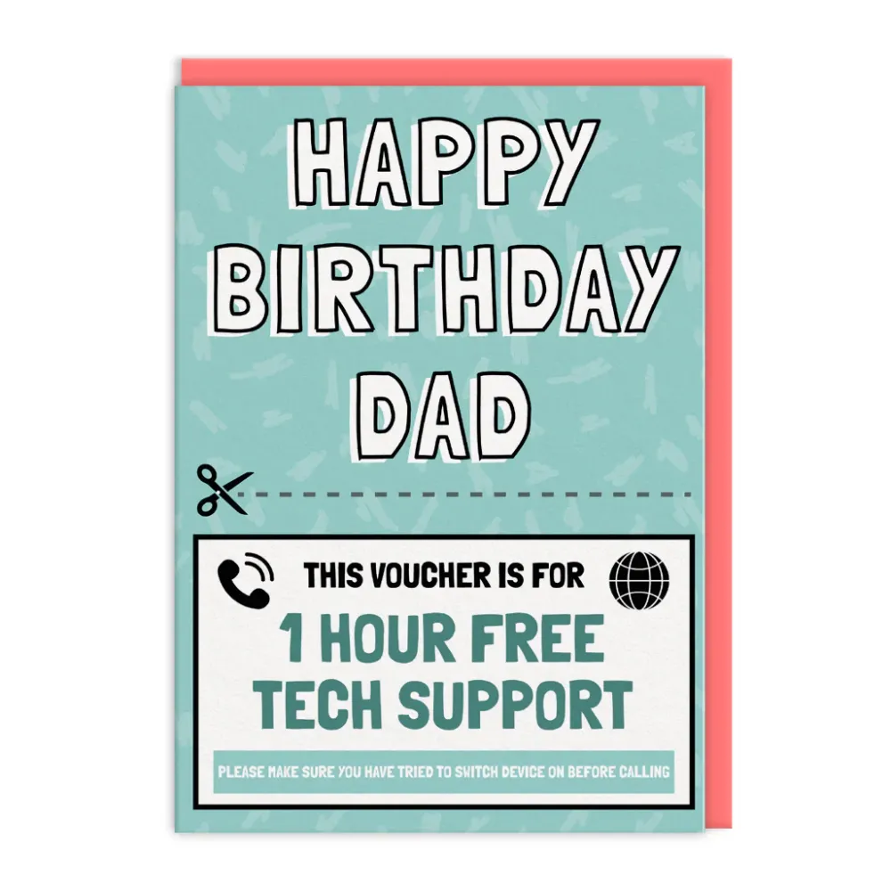 Greeting Cards|Tech Support Voucher Dad Birthday Card