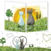 Greeting Cards|The Cats & the Sunset Tri-fold New Baby Card