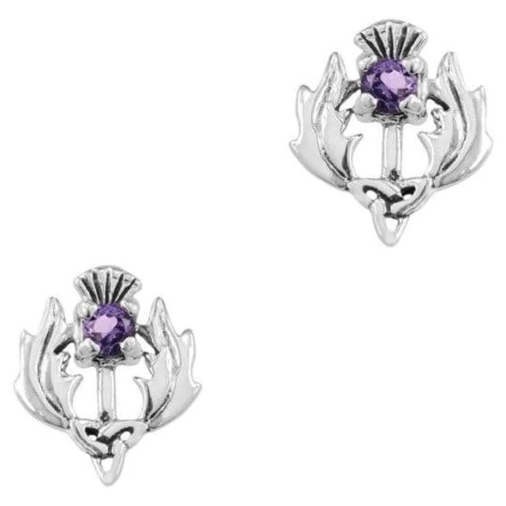 Earrings|Thistle Earrings with Amethyst