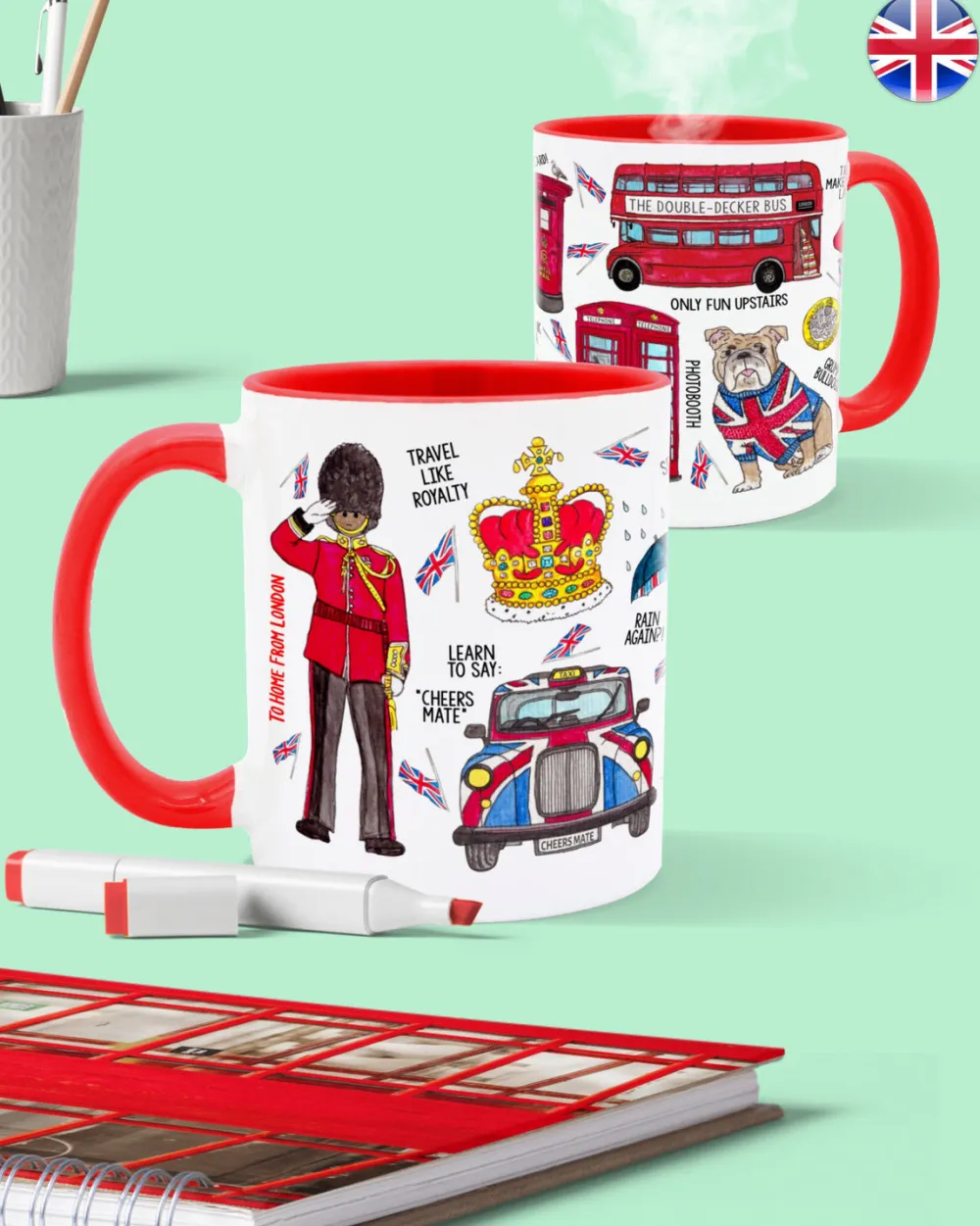 To Home From London Souvenirs|Assorted Mugs|London Icons Mug