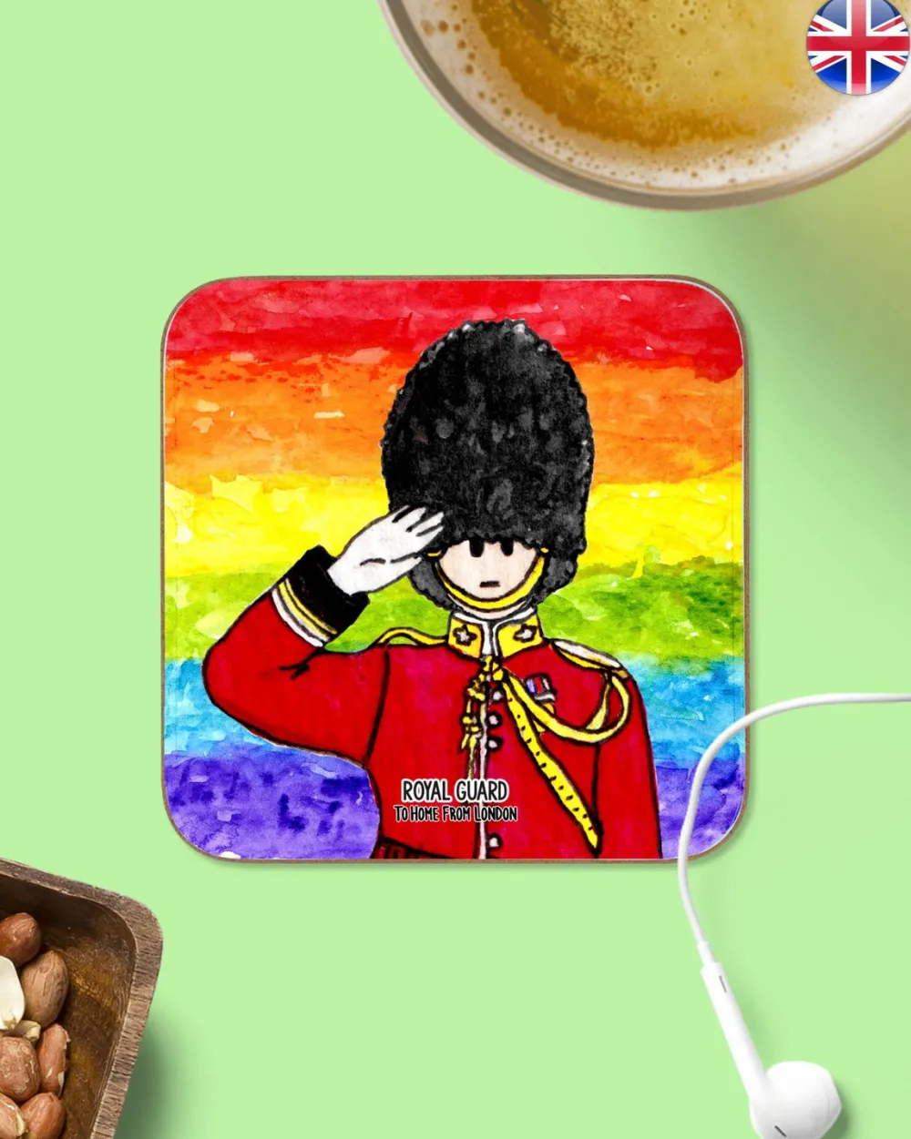 To Home From London Souvenirs|Rainbow Guard Magnetic Coaster
