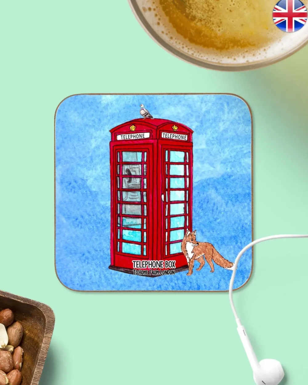 To Home From London Souvenirs|Telephone Box Magnetic Coaster