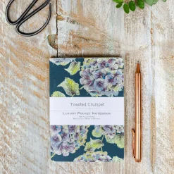 Toasted Crumpet Journals & Other Stationery|Hydrangea Noir A6 Lined Pocket Notebook