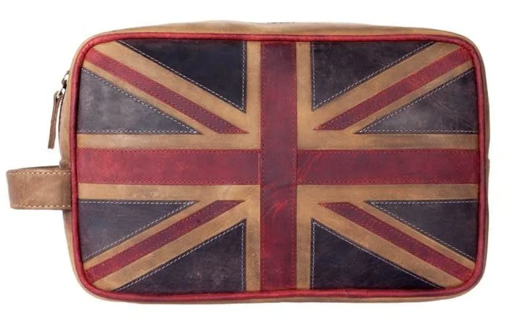 Bath Accessories|Union Jack Brown Washbag