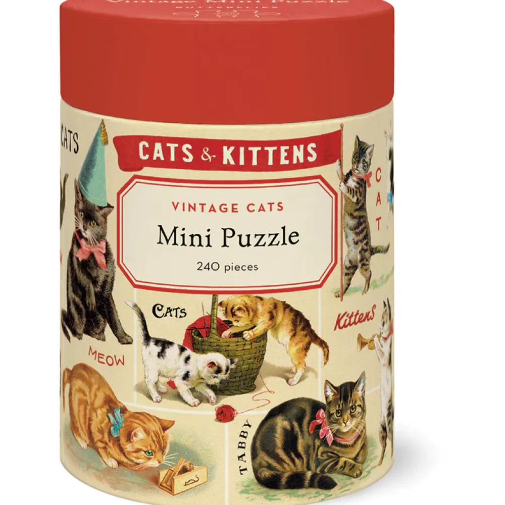 Games & Puzzles|Vintage Cats 240 Piece Mini Puzzle