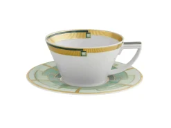 Vista Alegre Teacups & Saucers|Art Deco Emerald Teacup & Saucer