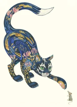 Greeting Cards|Watercolor Cat & Mouse Greeting Card