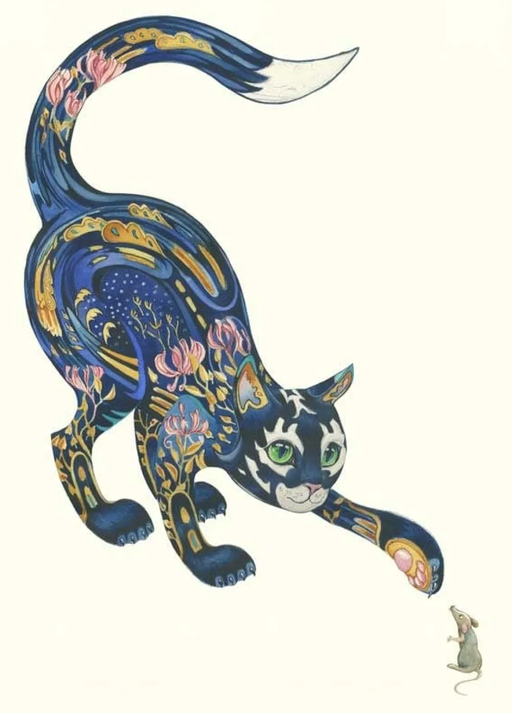 Greeting Cards|Watercolor Cat & Mouse Greeting Card
