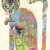 Greeting Cards|Watercolor Cat Licking Its Paw Greeting Card