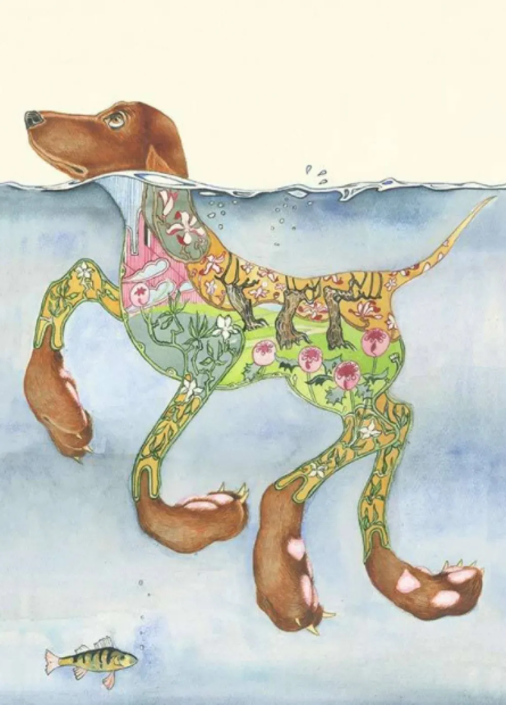 Greeting Cards|Watercolor Doggy-Paddle Greeting Card