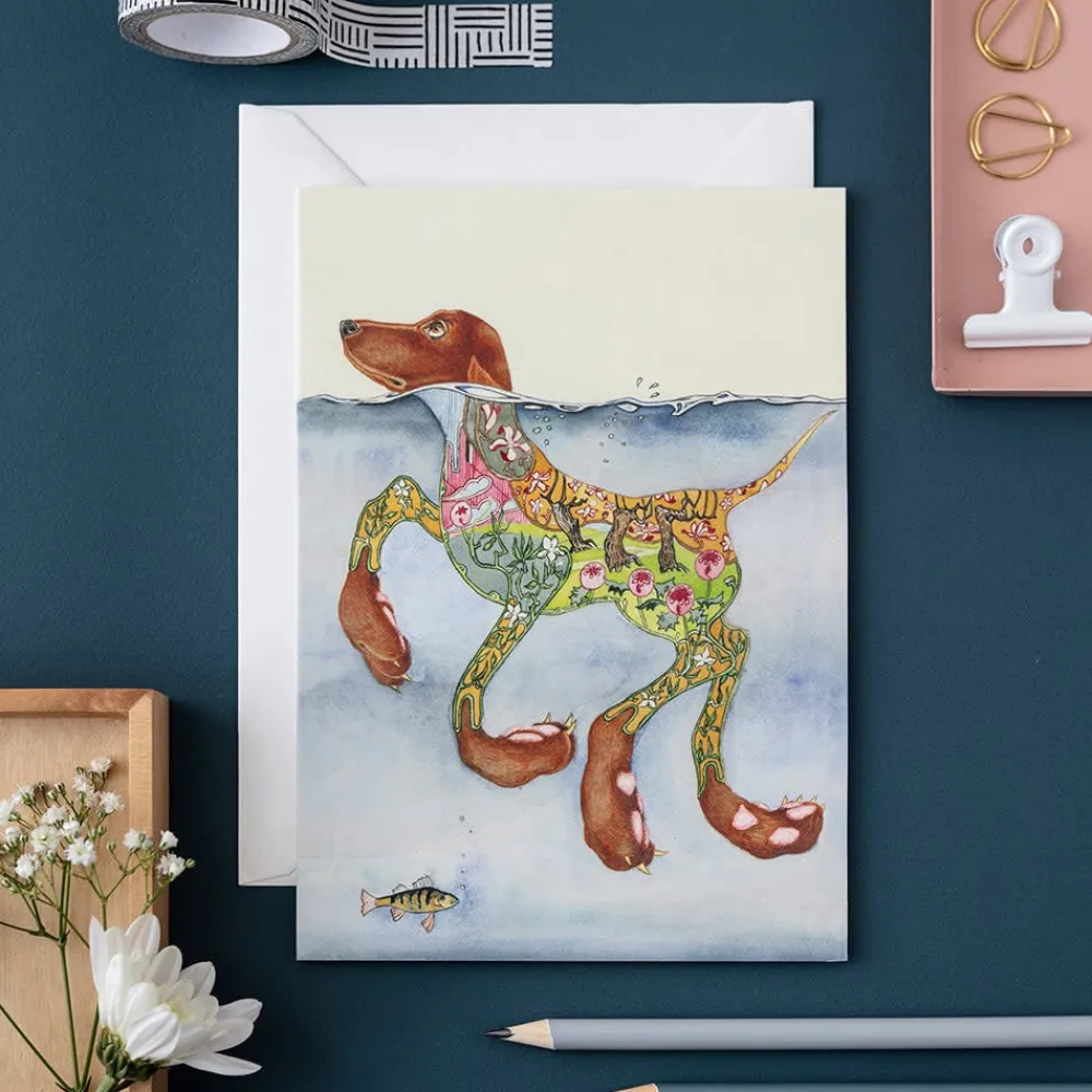 Greeting Cards|Watercolor Doggy-Paddle Greeting Card